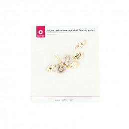 Barrette à cheveux Coiffeo avec fleurs dorées