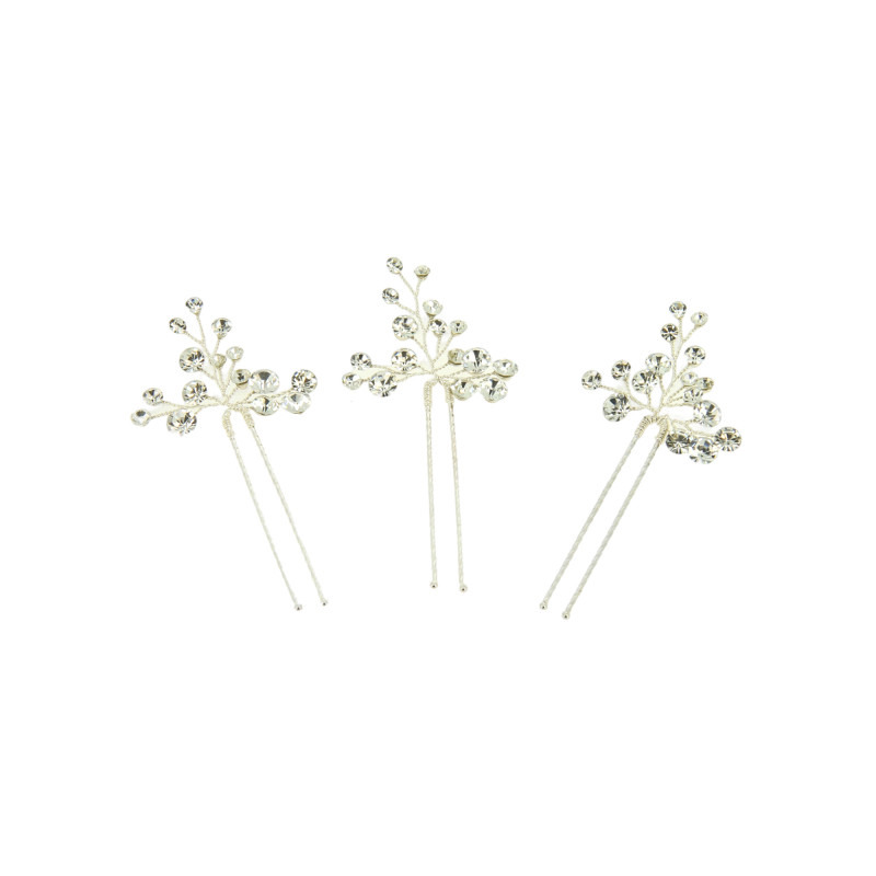 Lot de 3 épingles à chignon Coiffeo argentées