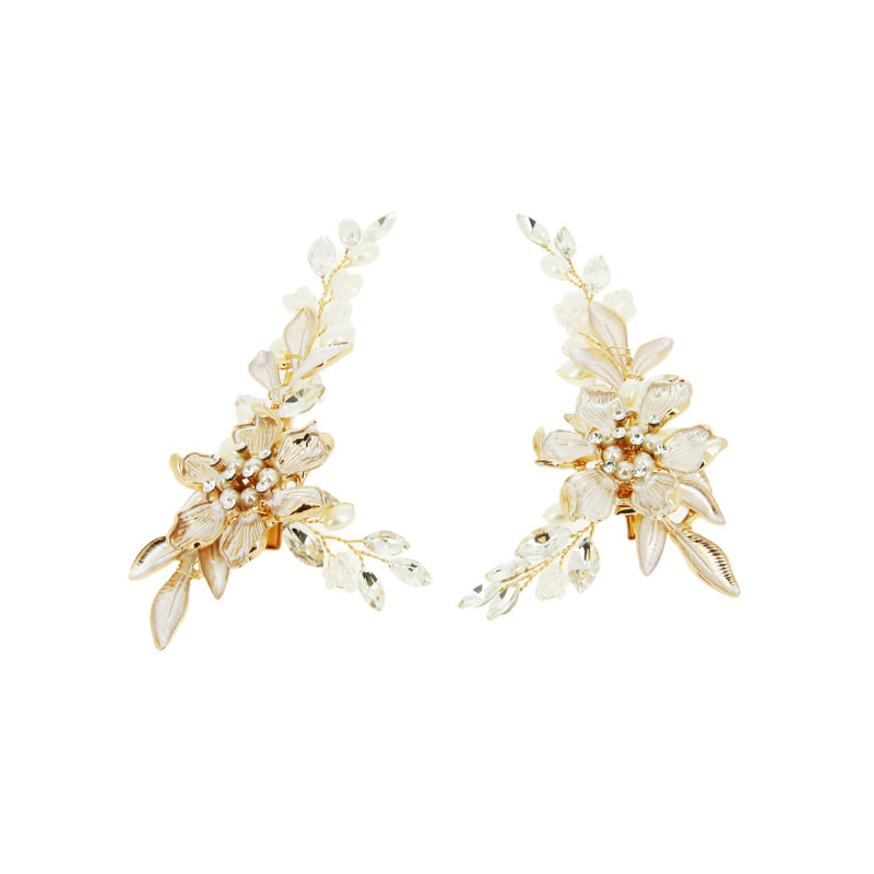 Lot de 2 barrettes à cheveux dorées à fleurs Coiffeo Lot de 2 barrettes à cheveux dorées à fleurs Coiffeo