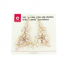 Barrettes dorées à fleurs avec clip - Lot de 2 Coiffeo Barrettes dorées à fleurs avec clip - Lot de 2 Coiffeo
