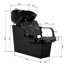 Fauteuil shampoing professionnel VELORA noir