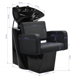 Bac à shampoing professionnel NÉVORA noir