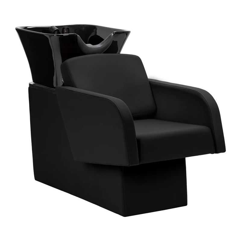Bac à shampoing professionnel ORÉLIA noir – Fauteuil enveloppant et cuve fixe