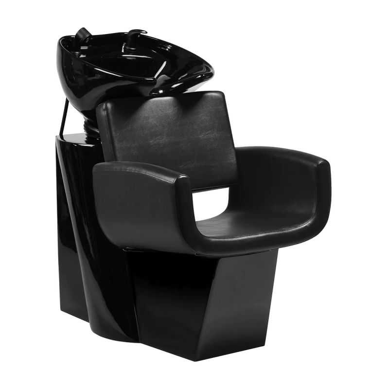 Bac à shampoing professionnel ÉLYORA noir – Fauteuil enveloppant et cuve de lavage