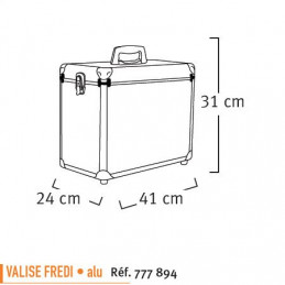 Valise en aluminium Fredi avec compartiments